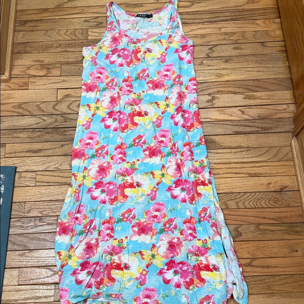 RALPH LAUREN floral tank midi dress
